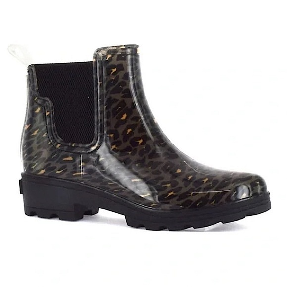 NWT Kensington | Women’s black/tan leopard print Ocean + Coast rain boot, size 9 - Picture 12 of 12